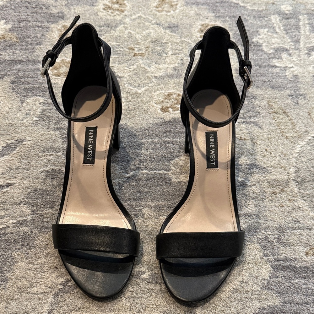 Nine West Black Ankle Strap Heels